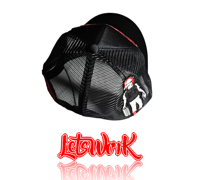 Black and Red Signature Trucker Hat