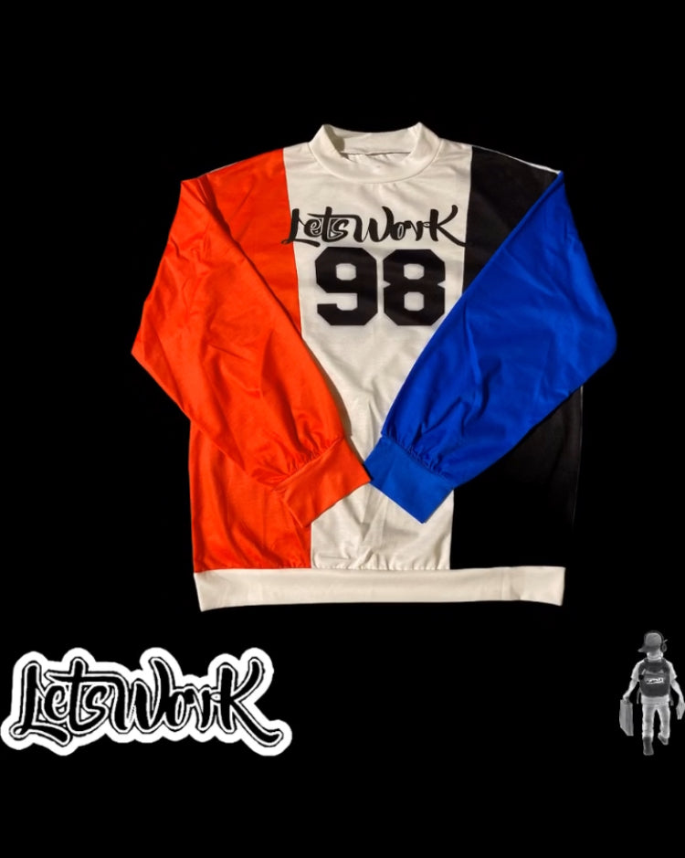 98 Lets Work color block sweater